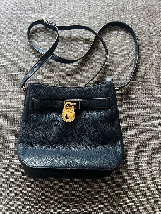 Michael Kors Handbags - Michael Kors Navy Leather Crossbody Bag Gold Hardware